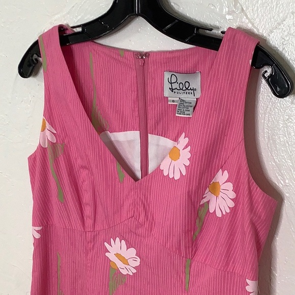 Vintage Lilly Pulitzer Anna Stemware Daisy V-neck sleeveless dress size 6 EUC - Picture 11 of 14